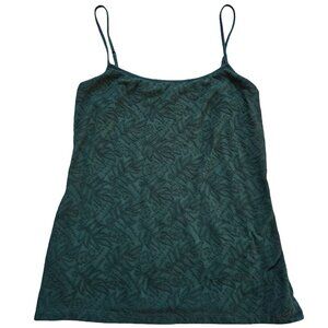Loft Women's Cami Green Med Leaf Pattern Forest Fairy Boho Camisole Layering